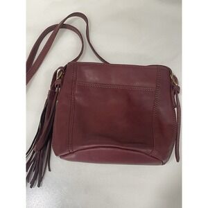 Margot New York Mini‎ Bucket Tote Bag Burgundy Soft Leather Tassel Crossbody